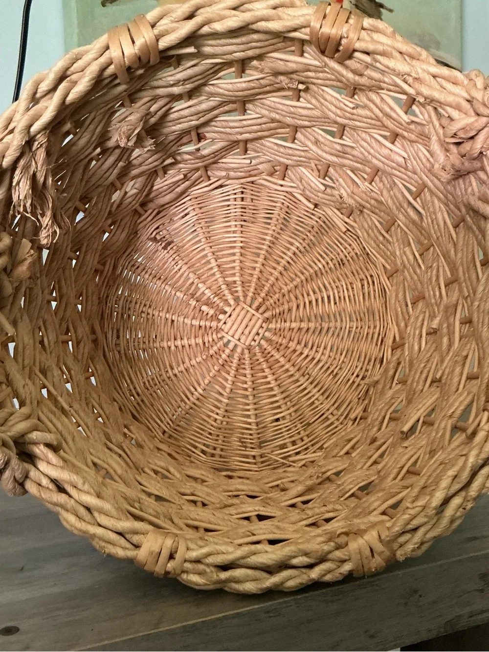 Natural Wicker Handled Basket - Neutral Tan